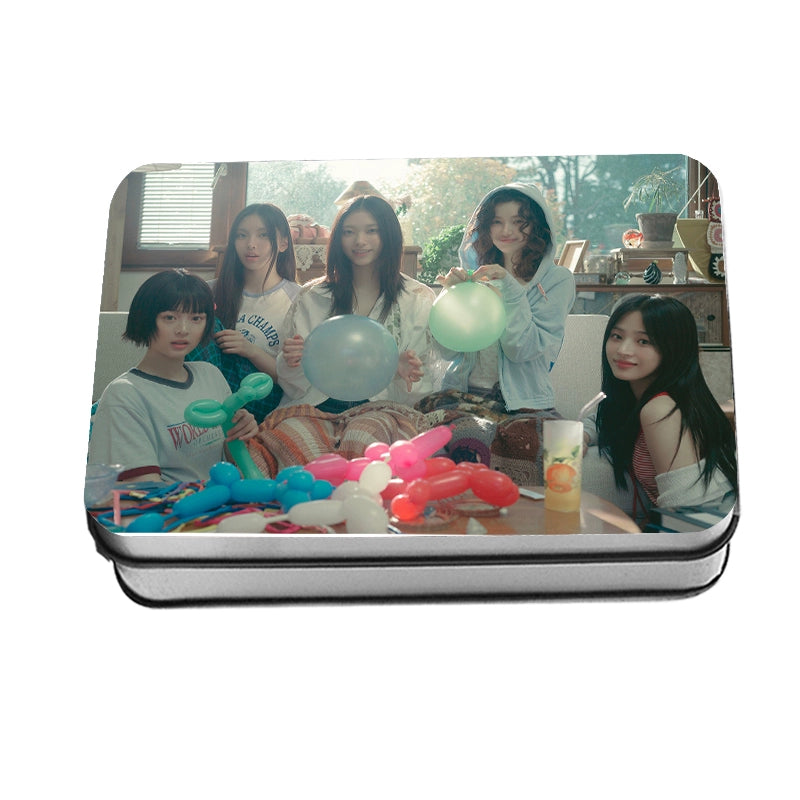 [Fan-made] NewJeans 'BUBBLEGUM / HOW SWEET' Photo Cards Tin Case Set [40 pcs] - NewJeans Universe